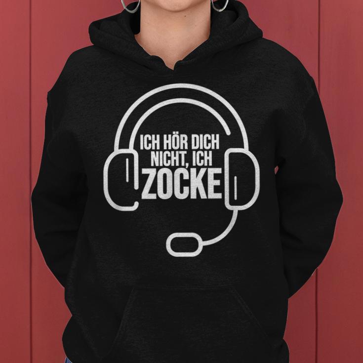 Ich Hör Dich Nicht Ich Zocke Headset Gamer Frauen Hoodie