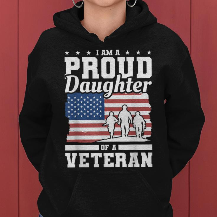 Im A Proud Daughter Of A Veteran American Flag Veterans Day Women Hoodie