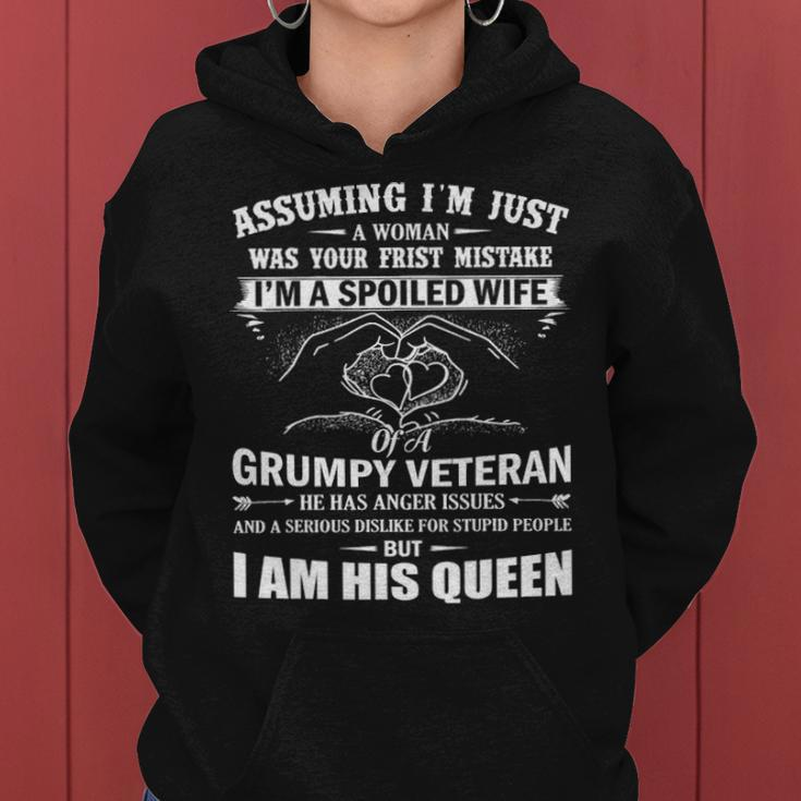 Im A Spoiled Wife Of A Grumpy Veteran Matching Family Gift Women Hoodie