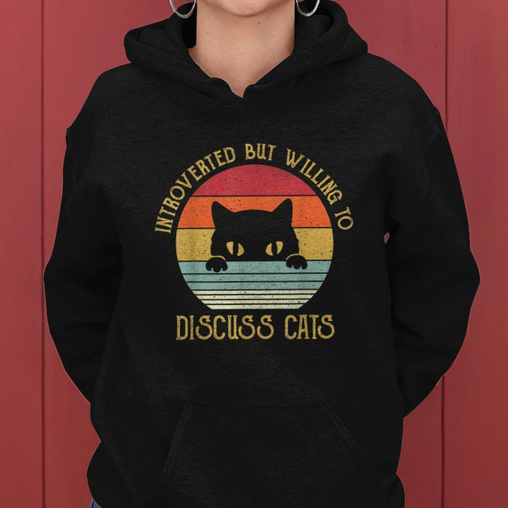 Introverted But Willing To Discuss CatsShirts Women Hoodie