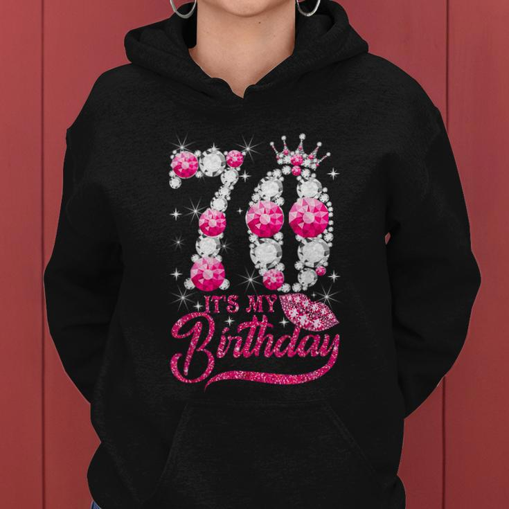 Its My 70Th Birthday Gift Queen 70 Years Old Shoes Crown Diamond Funny Gift Women Hoodie