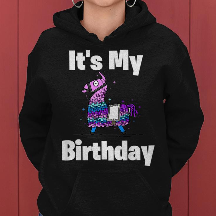Its My Birthday Loot Llama Victory Gaming Gamer Bday Shirt Women Hoodie