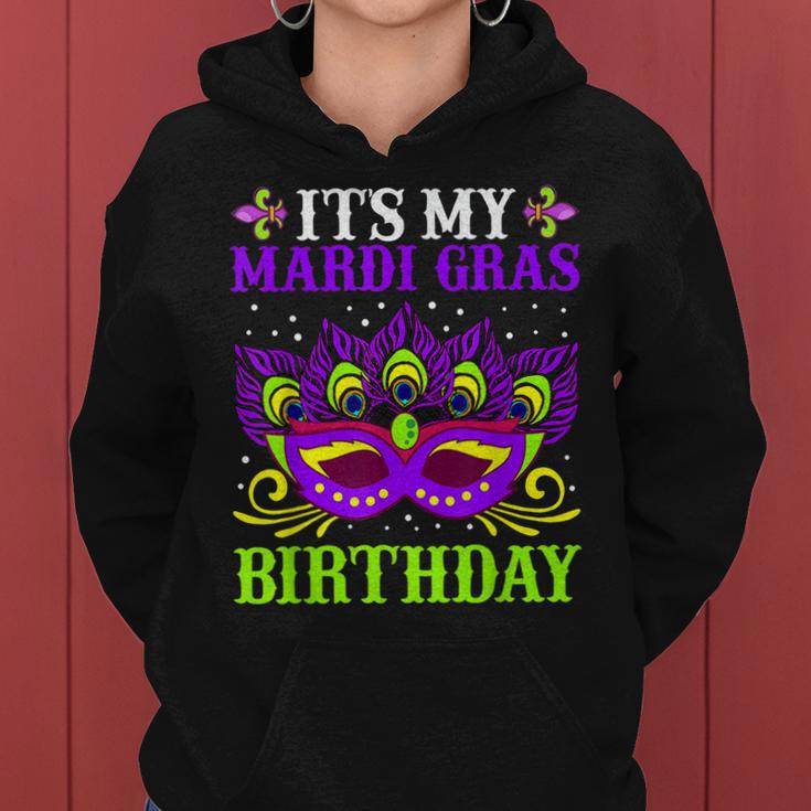 It’S My Mardi Gras Birthday Funny Mardi Gras Mask V2 Women Hoodie
