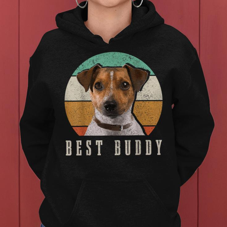 Jack Russell Dad Terrier Mom Best Buddy Retro Vintage Dog Women Hoodie