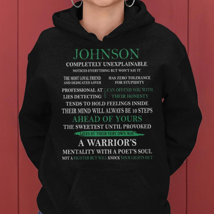 Johnson Name Gift Johnson Completely Unexplainable Women Hoodie