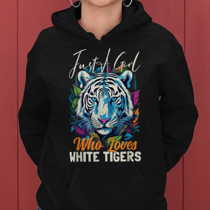 Just A Girl Who Loves White Tigers Girls Women Bengal Tiger Women Hoodie