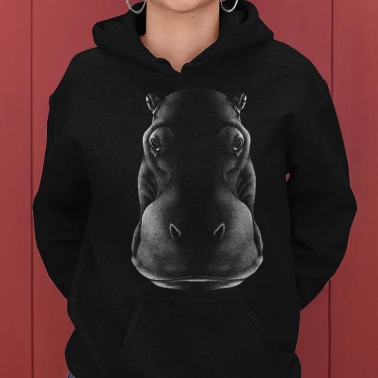 Künstler Tier Flußpferd Lustiges Hippo Nilpferd Frauen Hoodie
