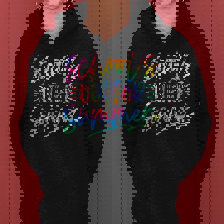 Last Day Of School Schools Out For Summer Teacher Tie Dye Women Hoodie