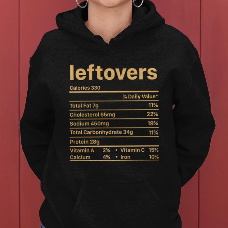 Leftovers Nutrition Facts Funny Thanksgiving Christmas Food Women Hoodie