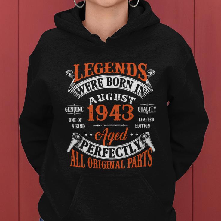 Legend 1943 Vintage 80Th Birthday Born In August 1943 Women Hoodie