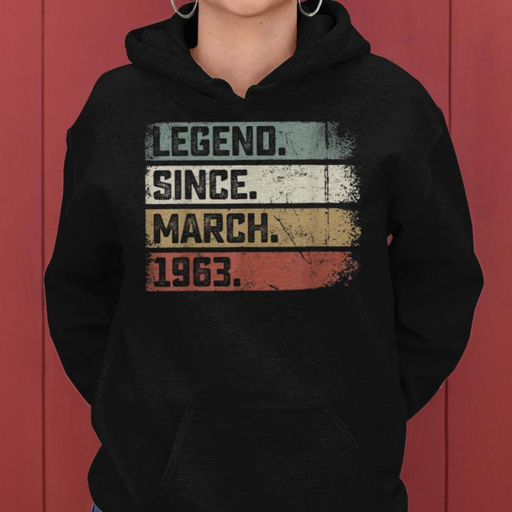 Legend Since March 1963 60 Years Old Gifts 60Th Birthday Women Hoodie