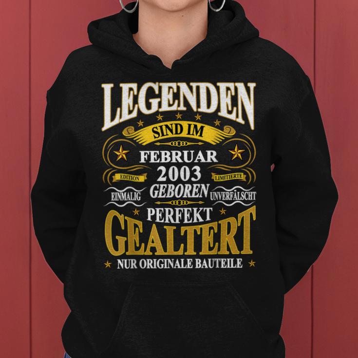 Legenden Sind Im Februar 2003 Geboren 20 Geburtstag Lustig V2 Frauen Hoodie