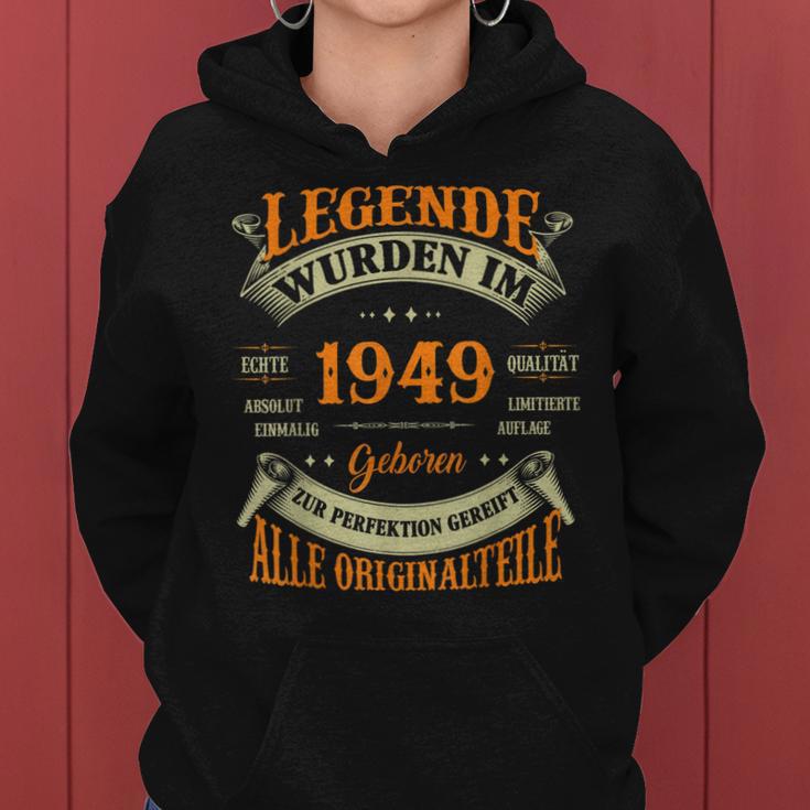 Legenden Wurden Im 1949 Geboren 74 Geburtstag 74 Jahre Frauen Hoodie