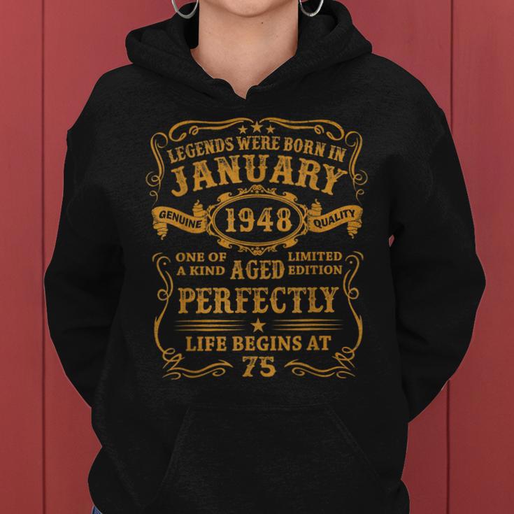 Legenden Wurden Im Januar 1948 Geschenk 75 Geburtstag Mann V8 Frauen Hoodie