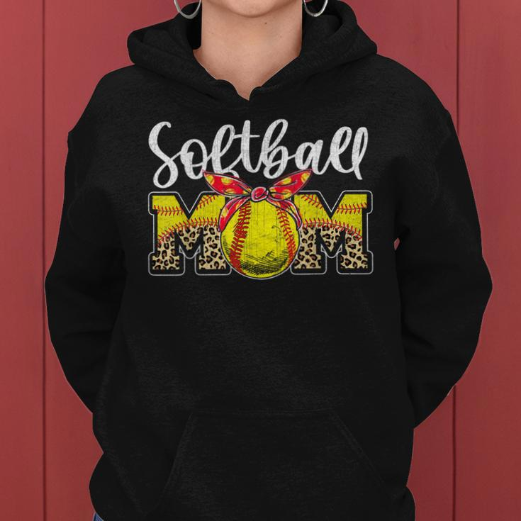 Leopard Softball Mom Headband Softball Ball Mothers Day Mama Women Hoodie