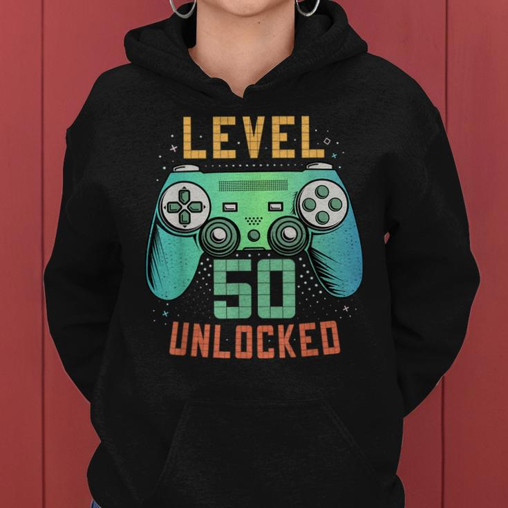 Level 50 Unlocked 50Th Birthday Gamer Gifts 50 Year Old Male Women Hoodie