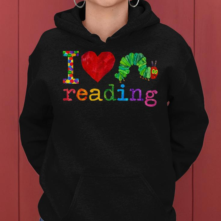 Librarian - I Love Reading - Hungry Caterpillar - Teacher Women Hoodie