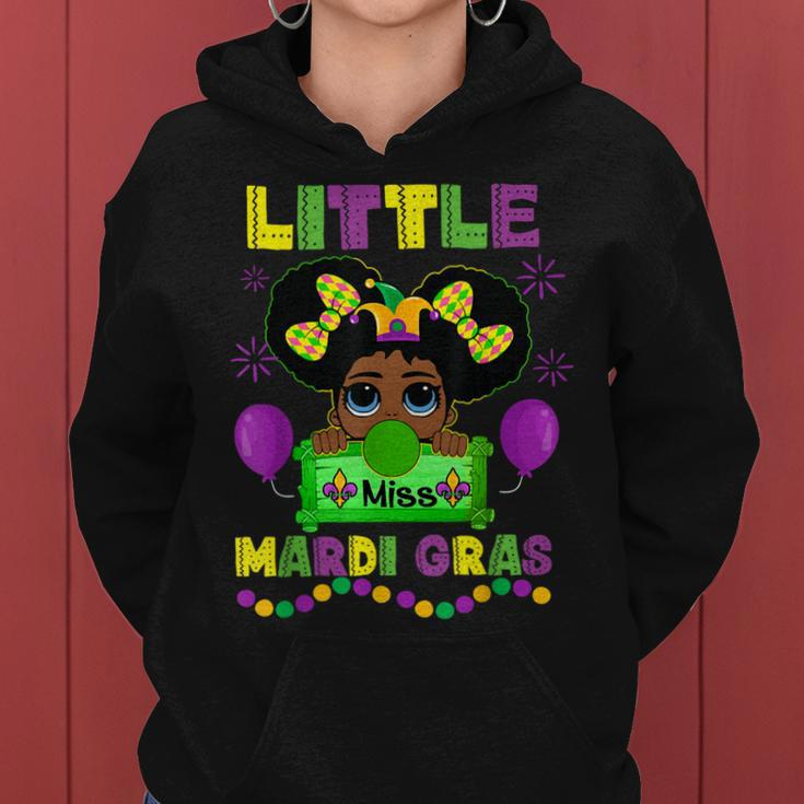 Little Miss Beads Mardi Gras Parade Cute Black Girl Princess V2 Women Hoodie