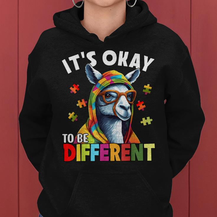 Llama Autism Kids Boys Girls Its Ok To Be Different Puzzle Women Hoodie