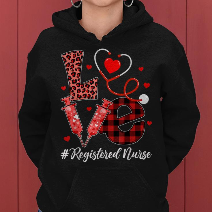 Love Registered Nurse Valentines Day Flannel Gift Nurse Women Hoodie