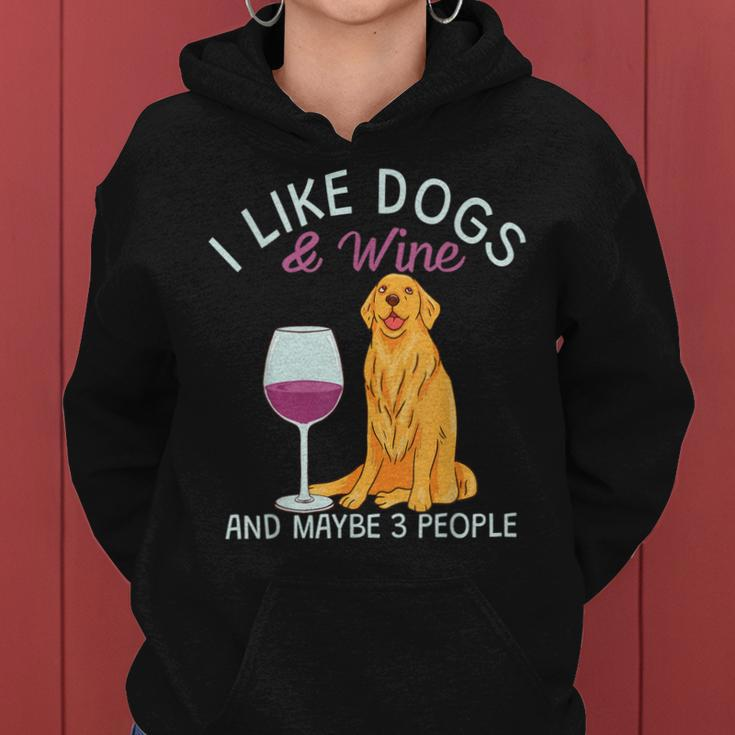 Lustig Ich Mag Hund Und Wein Frauen Hoodie