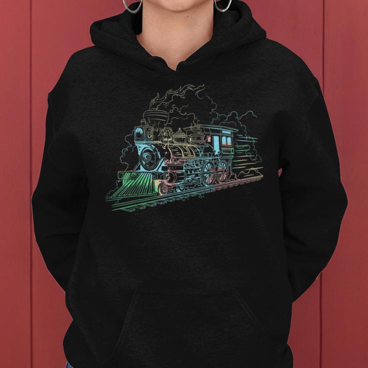 Lustige Zug-Eisenbahn-Lokomotive Frauen Hoodie