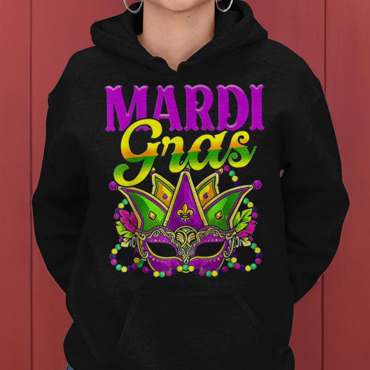 Mardi Gras Mask Beads Funny Party Unique New Orleans Parade V3 Women Hoodie