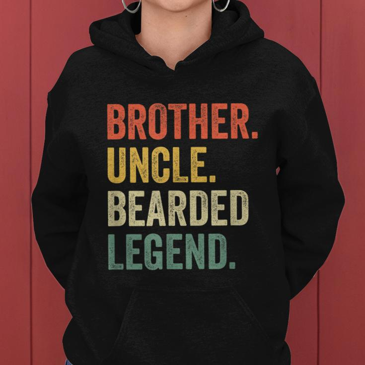 Mens Funny Bearded Gift Brother Uncle Beard Legend Vintage Retro Gift Women Hoodie