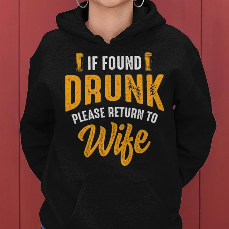 Mens If Found Drunk Please Return To Wife Couples Funny Party Women Hoodie