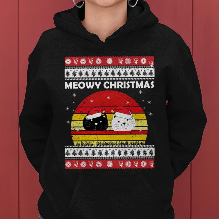 Meowy Cat Ugly Christmas Sweater Funny Gift Women Hoodie