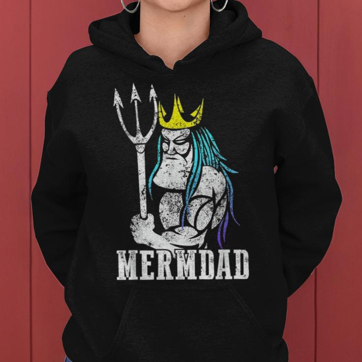 Mermdad Mermaid Dad Fathers Day Birthday Christmas Gift Women Hoodie