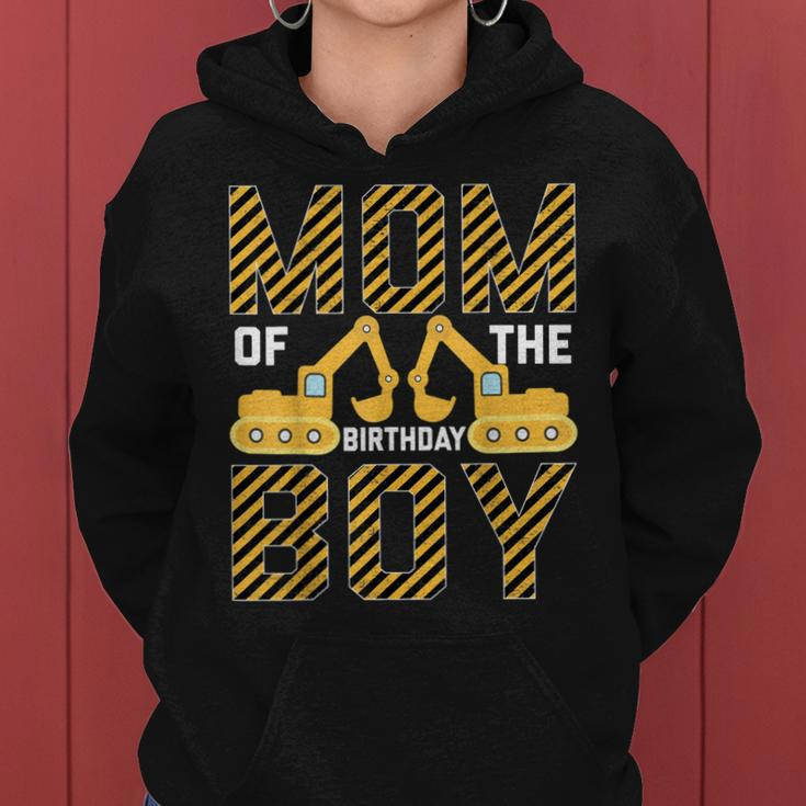 Mom Of The Birthday Boy Tractor Bulldozer Construction Party Women Hoodie
