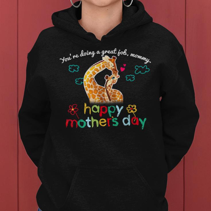 Mommy Happy Mothers Day Giraffe Shirt Women Hoodie