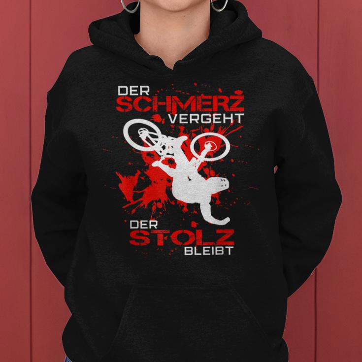 Mountainbike Mtb Schmerz Vergeht Stolz Bleibt Cooler Spruch Frauen Hoodie