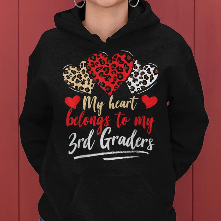 My Heart Belongs To Grader Valentines Day 3Rd Grade Teacher Women Hoodie