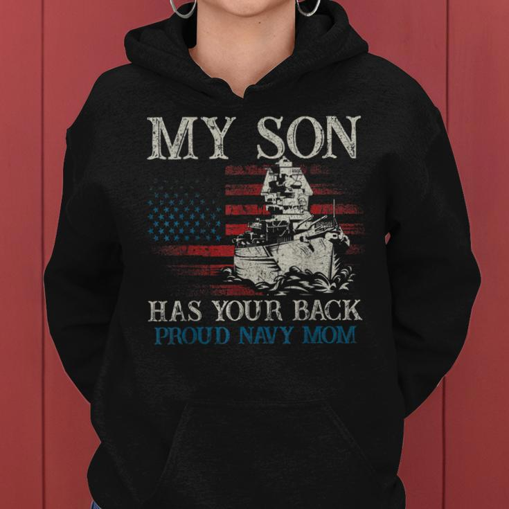 My Son Has Your Back Proud Navy Mothers Day Gift For Mom Women Hoodie