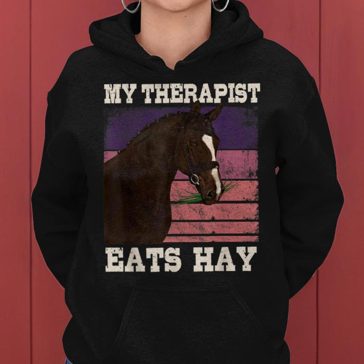 My Therapist Eats Hay Horseback Riding Gifts Women Hoodie