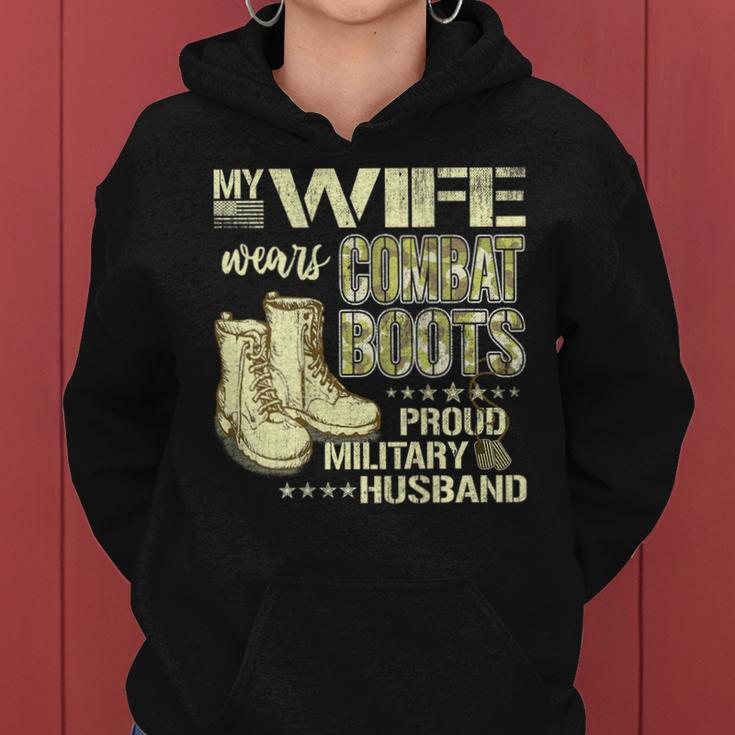 My Wife Wears Combat Boots Dog Tags Proud Military Husband Women Hoodie