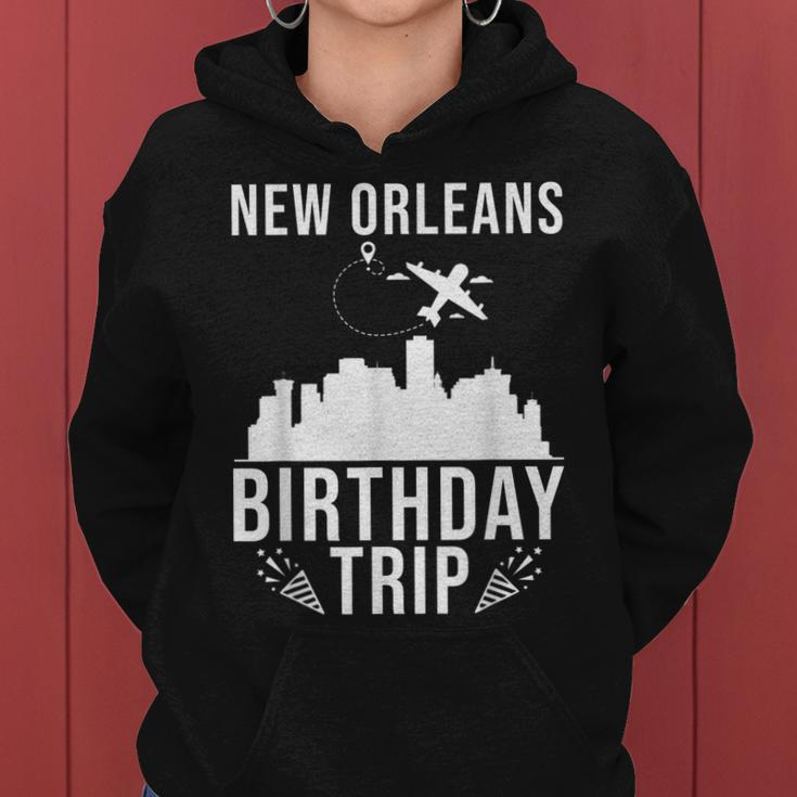 New Orleans Birthday Design New Orleans Birthday Trip Women Hoodie Graphic Print Hooded Sweatshirt