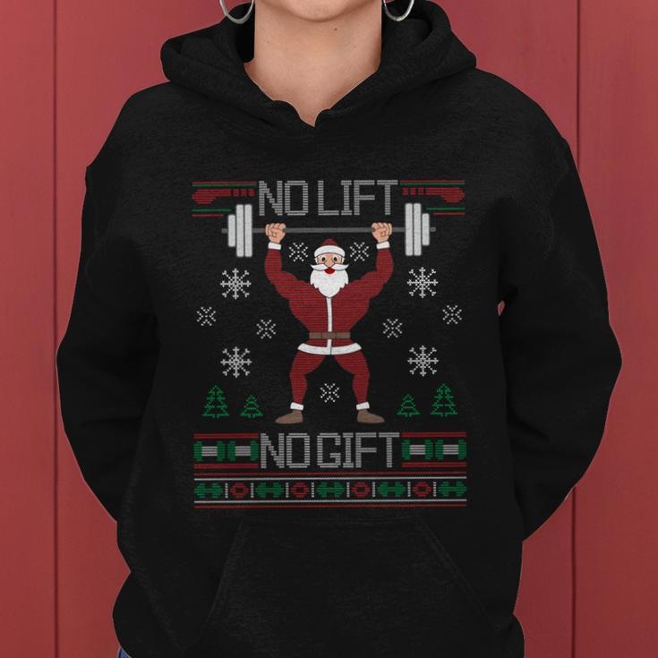 No Lift No Gift Ugly Christmas Sweater Gym Santa Long Sleeve Long Sleeve Tshirt Women Hoodie