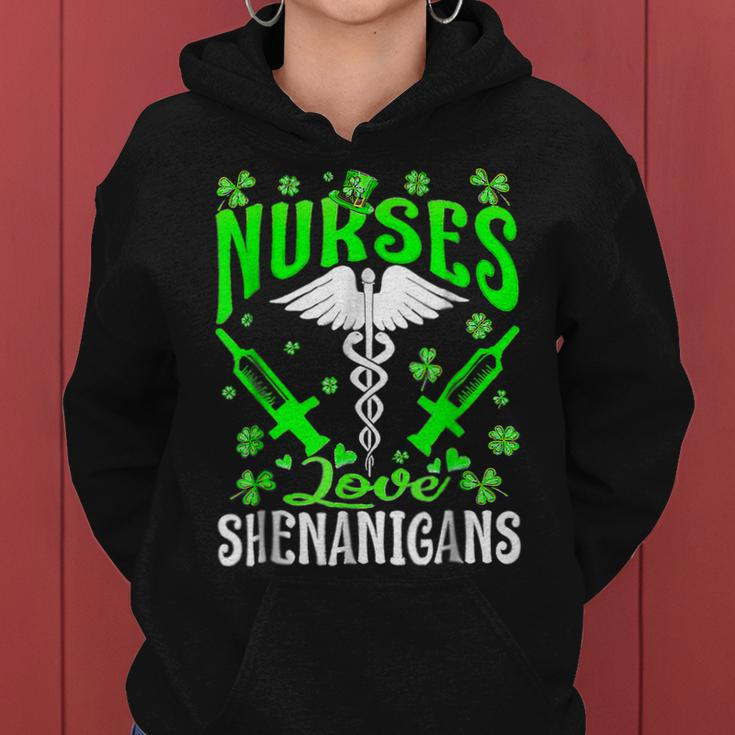 Nurses Love Shenanigans Funny St Patricks Day Nursing Women Hoodie