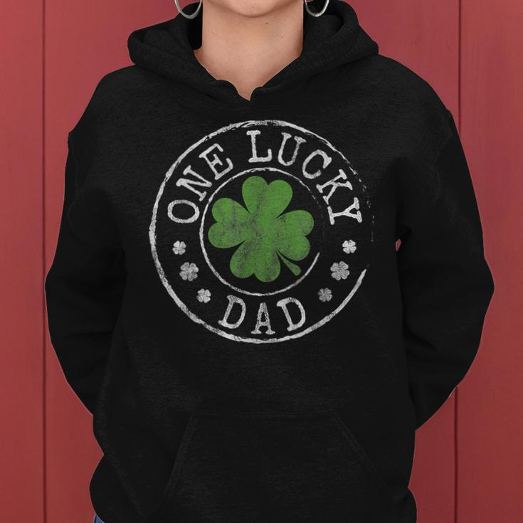 One Lucky Dad Father Funny Irish Shamrocks St Patricks Day Women Hoodie