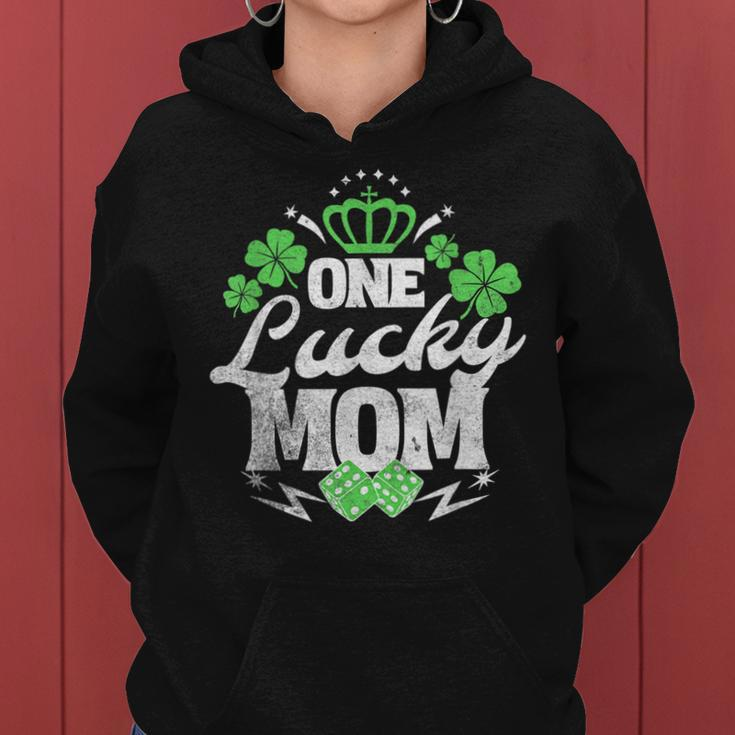 One Lucky Mom St Patricks Day Gift Vintage 70S Dice V2 Women Hoodie