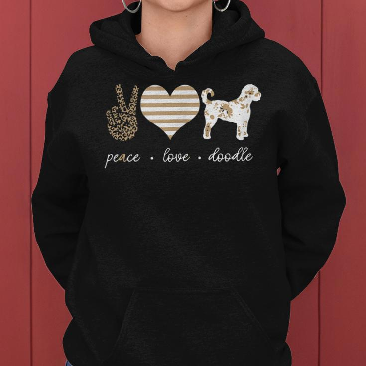 Peace With Love Doodle Mom Doodle Lover Doodle Mama Women Hoodie