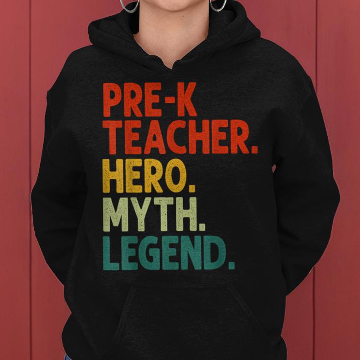 Pre-K Teacher Hero Myth Legend Vintage Lehrertag Frauen Hoodie