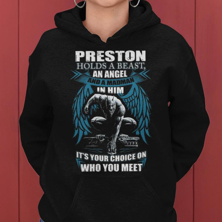 Preston Name Gift Preston And A Mad Man In Him V2 Women Hoodie