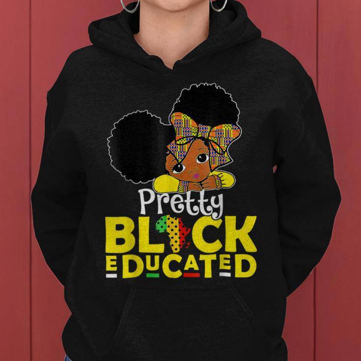 Pretty Black And Educated Black History Month Queen Girls Women Hoodie