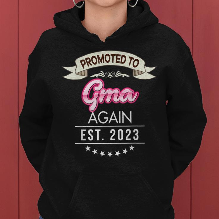 Promoted To Gma Again Est 2023 New Mom Dad Mother Father Women Hoodie