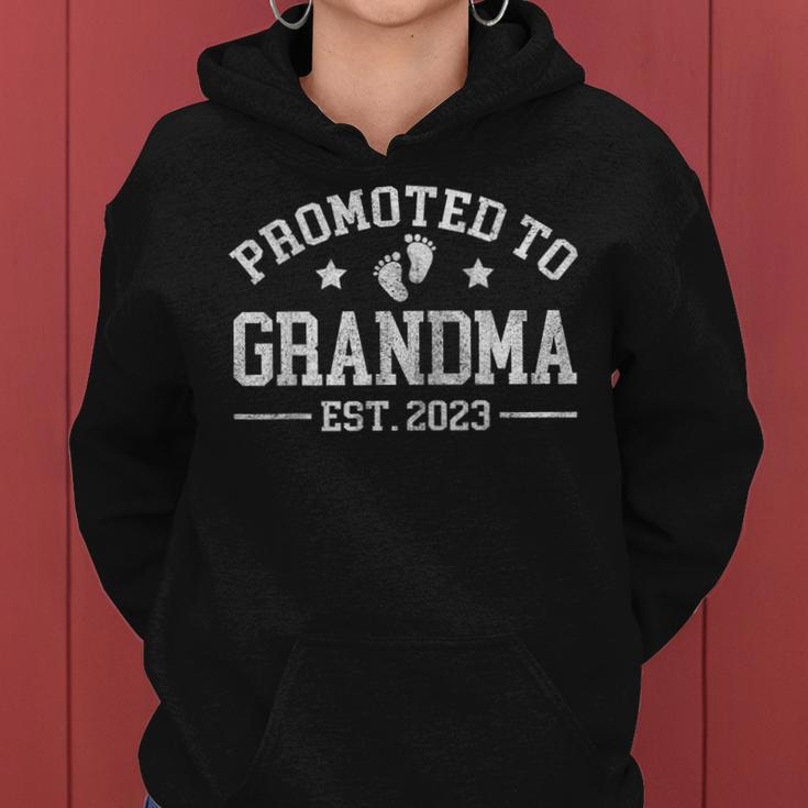 Promoted To Grandma Est 2023 Grandparents Baby Announcement Women Hoodie