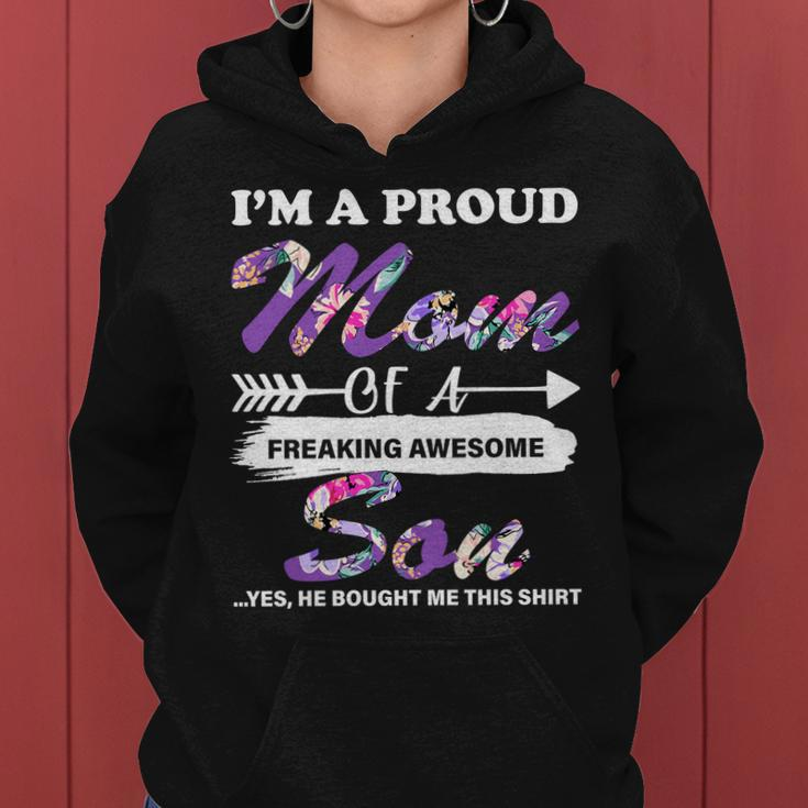 Proud Mom Of A Freaking Awesome Son Women Hoodie